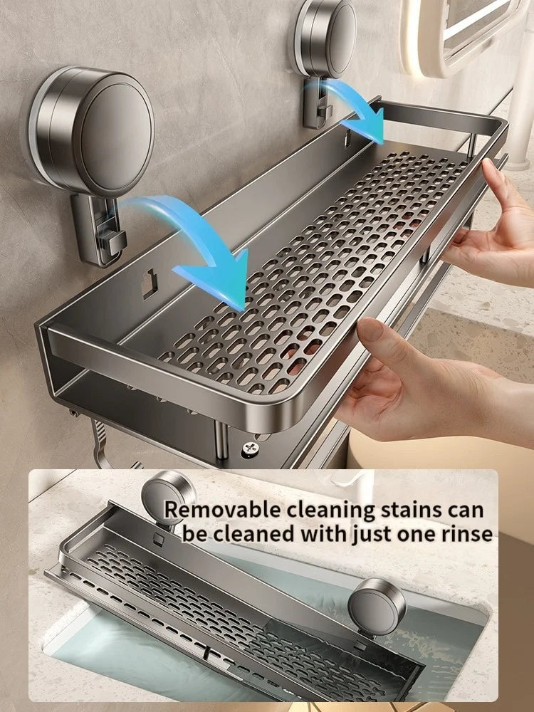 PureFlow No-Drill Suction Sink Organizer Shelf