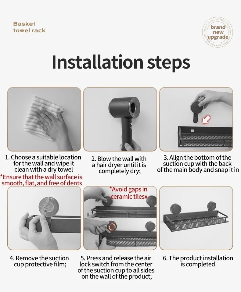 PureFlow No-Drill Suction Sink Organizer Shelf